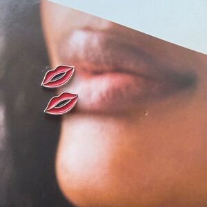 MCM Red Lip Shaped Earrings